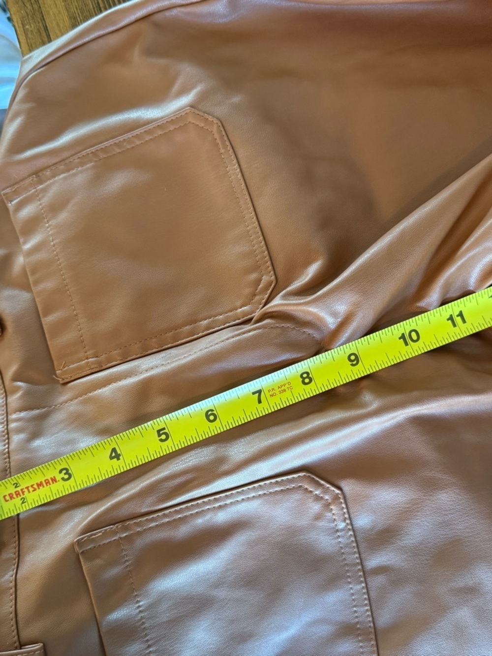 Emery Rose NWOT Faux Leather Wide Leg Pants - Cognac Brown - Picture 9 of 10